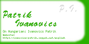 patrik ivanovics business card